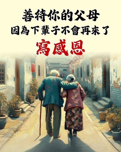 長者的心聲 👵🏻請善待你的🧓🏻父母💞因他們待妳如珠如寶！